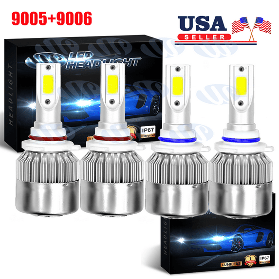 4x 9005 9006 LED Headlight Kit HB3 9145 9140 Fog Light 1400W 6000K Power Bulbs