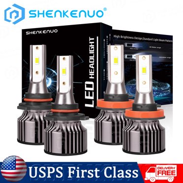 AUXITO 9005/H11 LED Headlight Bulbs Combo (4 Bulbs) – 6500K Cool White, 30000 Lumens, CANbus Ready