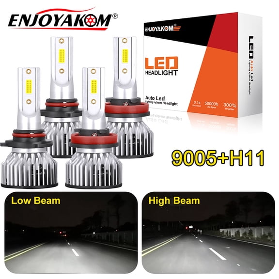 4x 9005 H11 LED Headlight Kit Hi/Lo Beam Bulbs For Saab 9-7x 2005-2009 6000K