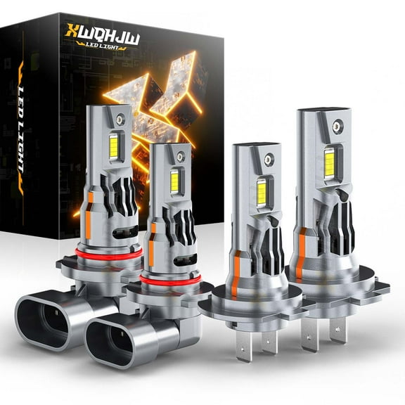 4x 9005 H7 6000K LED Headlight High-Low Beam Bulbs White For Kia Forte 2017-2023