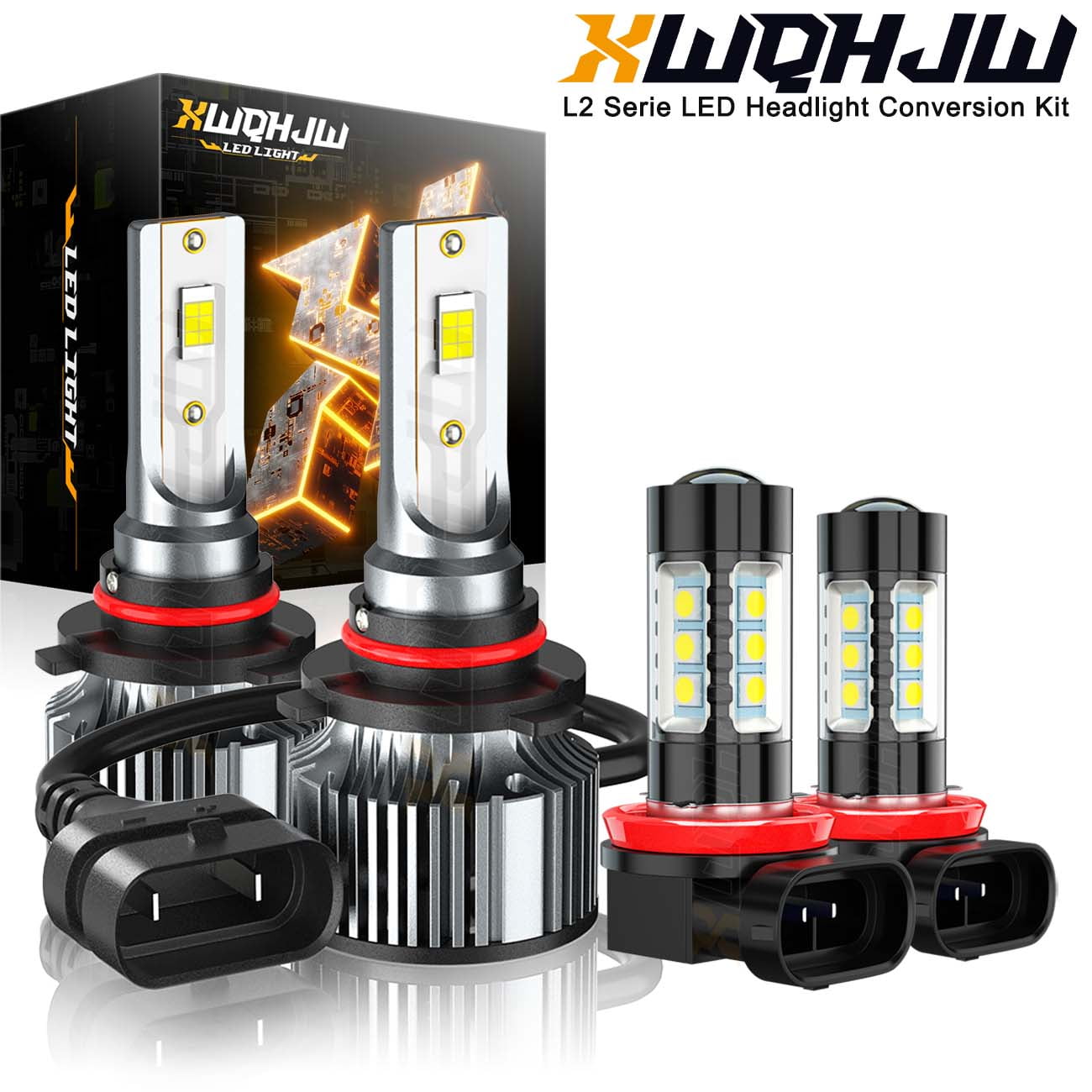 4x 9012 H11 LED Headlight + Fog Light Bulbs Kit For Toyota Corolla iM ...
