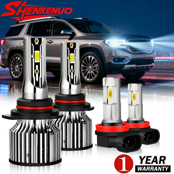 4x 9012 HIR2 H11 H8 H9 LED Headlight Bulbs High Low Beam Fog Light Conversion Kit White
