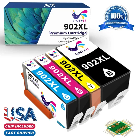 4x 902XL High Yield Ink for Officejet Pro 6960 6962 6968 6970 6975 6978 6979