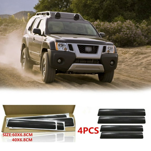 4x Accessories Carbon Fiber Car Scuff Plate Door Sill 3D Sticker Panel Protector