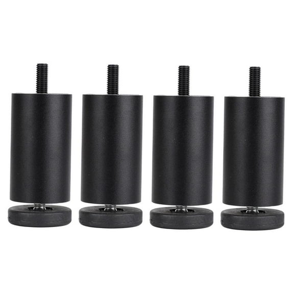 4x Aluminum Alloy DIY Adjustable Furniture Legs for Coffee Table Sofa Bed Refrigerator Replacement - Black 10cm
