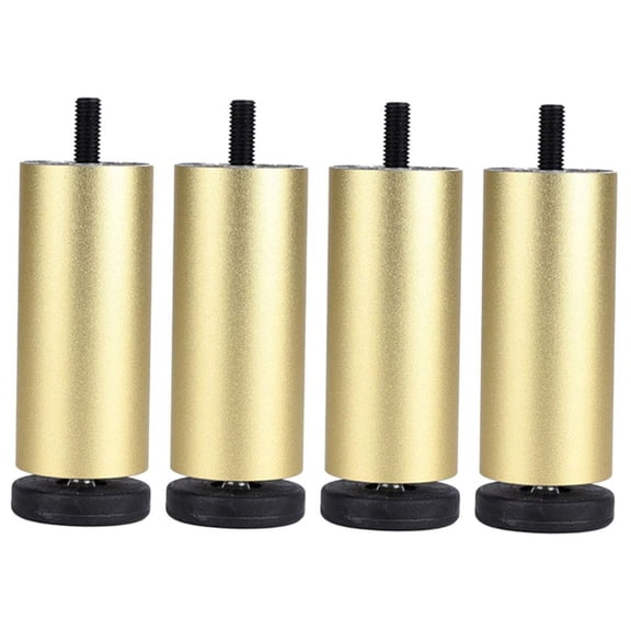 4x Aluminum Alloy DIY Adjustable Furniture Legs for Coffee Table Sofa Bed Refrigerator Replacement - Golden 18cm