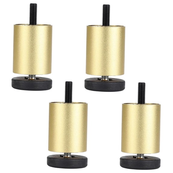 4x Aluminum Alloy DIY Adjustable Furniture Legs for Coffee Table Sofa Bed Refrigerator Replacement - Golden 6cm