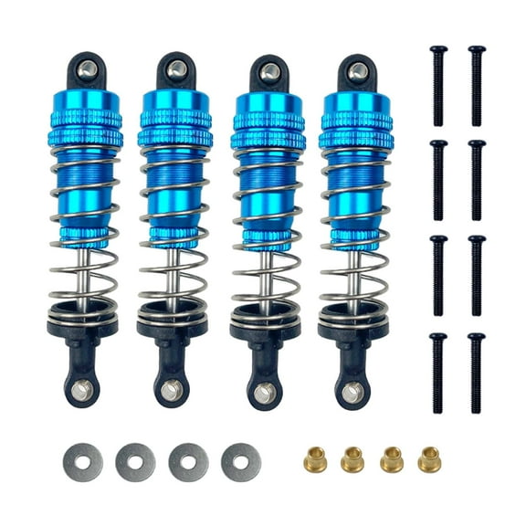 4x Aluminum RC Car Front Shock Absorber, Adjustable Rear Spring Damper, Fit for MN :12 Toys Replacement Accessories - Blue