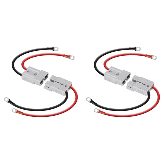 4x Anderson Connector 50A Kit Plug 8 Guage 30cm Battery Cables Waterproof Quick Connectors for Lifepo4