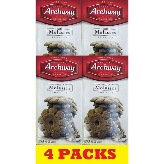 4x Archway Homestyle Classics Soft Molasses Cookies 9.5 Oz - 4 BOXES PACKS