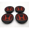 thumbnail image 1 of Jdmotive 69mm Wheel Covers Black Red fits Accord Civic, 4 Pack, 1 of 1