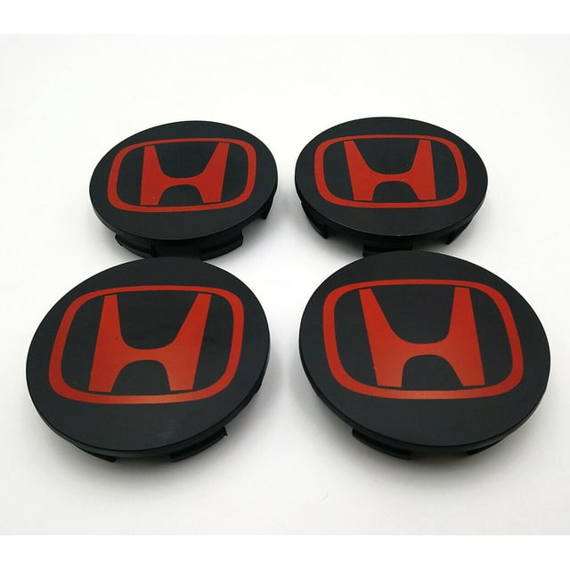 4x BLACK RED H Wheel Center Caps Hub RIM Cap 69mm FIT ACCORD CIVIC