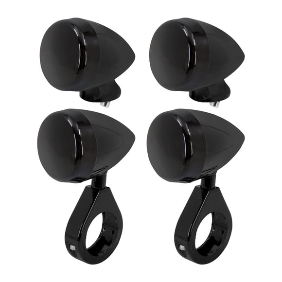 4x Black Motorcycle Front Rear LED Turn Signal Light 39 41mm Fork Fit For Harley