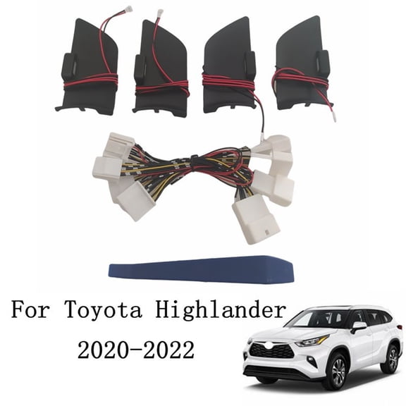 4x Blue LED Interior Door Bowl Atmosphere Lights For Toyota Highlander 2020-2022