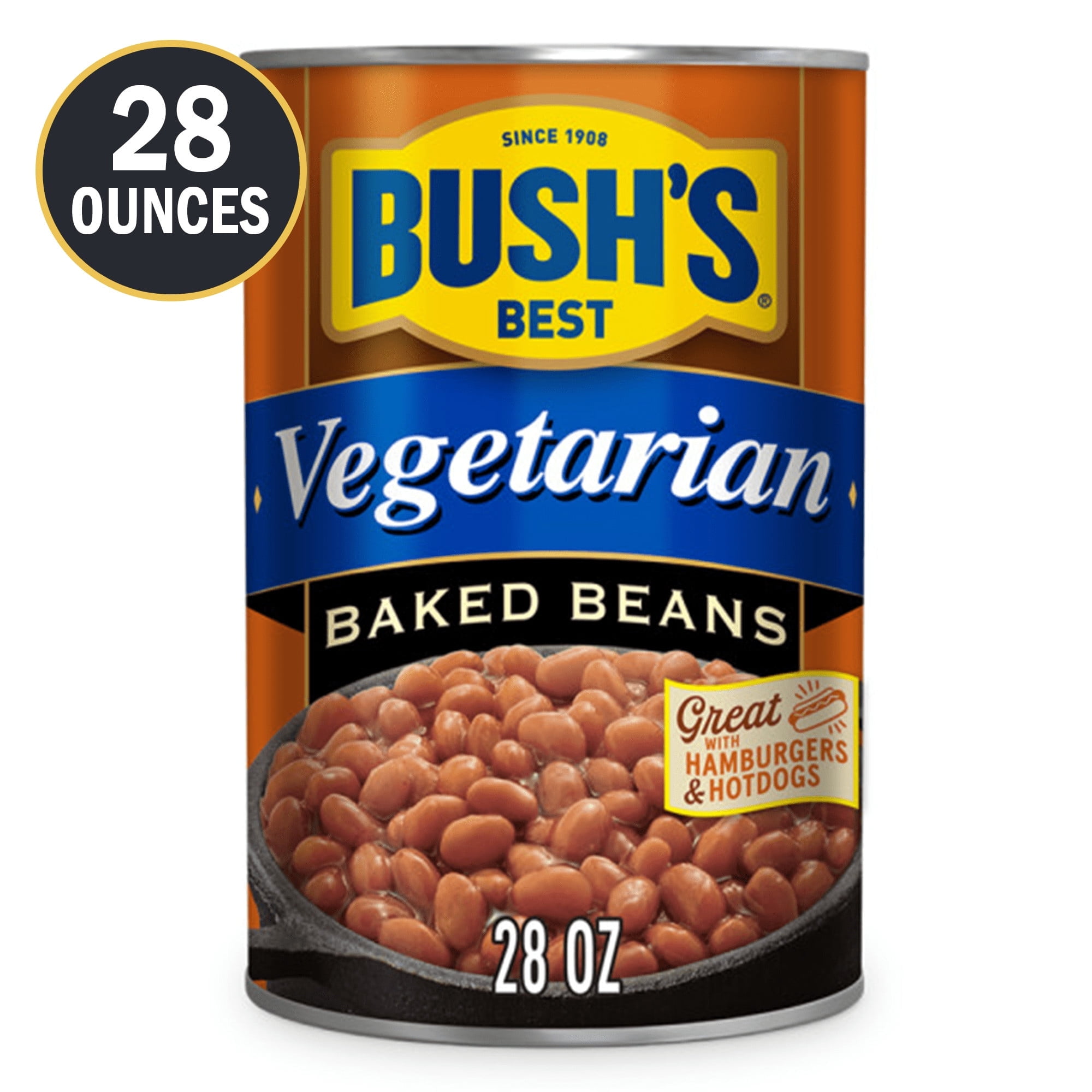 4x-Bush's Vegetarian Baked Beans, Canned Beans, 28 oz - Walmart.com