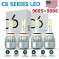thumbnail image 1 of 4x C6 9005 + 9006 Combo 40000LM LED Headlight Kit Hi/Lo Beam Bulb 6000K White, 1 of 7