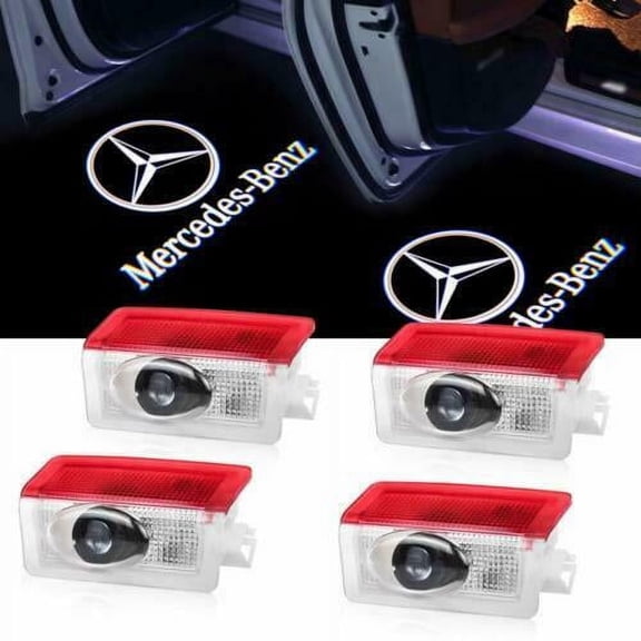 4x Car Door Led Logo Projector Light for Mercedes Benz Gls/glc/glb/gla/a/b/c/e-class