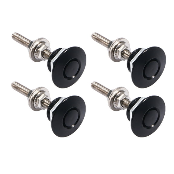 4pc Aluminum Push Button Billet Quick Release Car Front Bumper Hood Pin Engine Bonnet Lock Latch Clip Body Kit