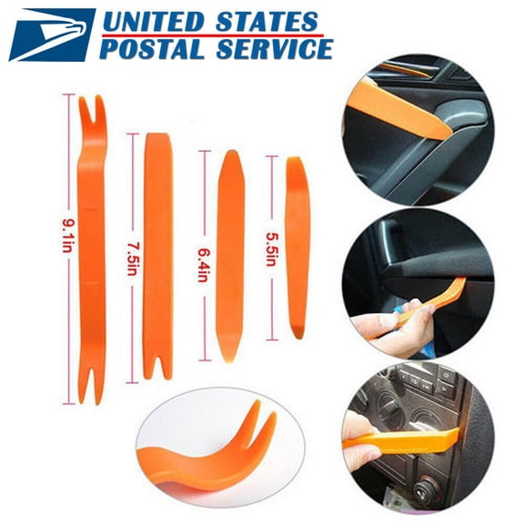 4x Car Radio Stereo Door Clip Trim Dash Panel Install Removal Pry Tool Plastic