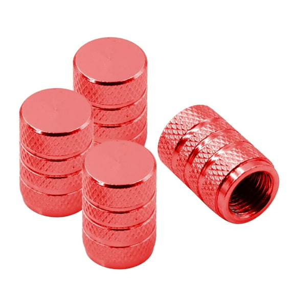 4x Car Tire Stem Caps Universal Dustproof with O Rubber Heavy Duty Stem Covers Tire for Trucks Cars Motorcycles Red