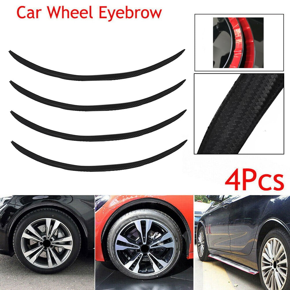 4x Carbon Fiber Car Fender Flare Extension Wheel Eyebrow Arch Trim Protector Lip