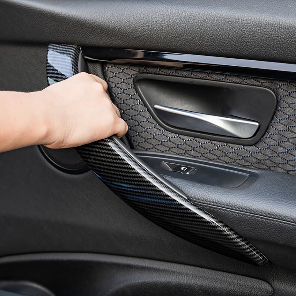 4x Carbon Fiber Style Interior Door Handle Cover For 2013 2018 BMW F30 320i 328i