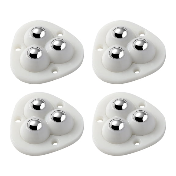 4x Caster 360° Rotatable Steel Bead Pulley Storage Box Roller for Furniture Storage Boxes Cabinet Trash