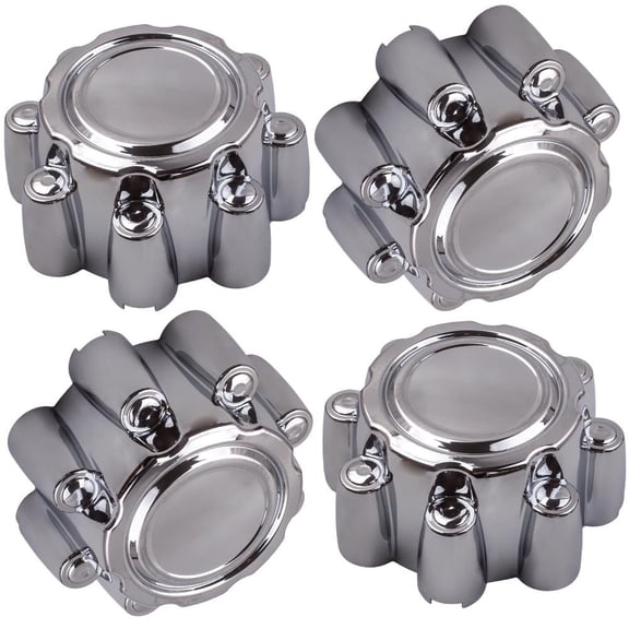 4x Chrome Wheel Center Hub Caps 8 Lug for Ford F250 F350 Excursion 1999-2005 - 1C3Z1130BA, C3338 & More - Exterior Accessory