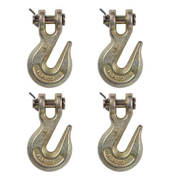 4x Clevis Grab Hook Tow Chain End G70 1/4" Flatbed Trailer Tie Down Hauling Rig