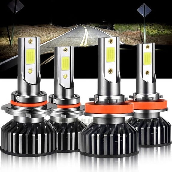 4x Combo LED Headlight Hi/Low Beam Light Bulbs for 2009-2014 Nissan Murano
