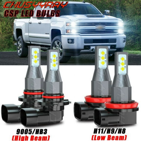 4x Compatible for Toyota Camry 2007-2017 White Combo LED Headlight High&Low Beam Bulbs Kit