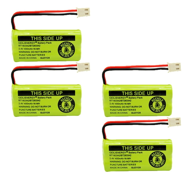 4x Cordless Home Phone Battery For AT&T VTech BT166342 BT266342 BT183342 283342 BT162342
