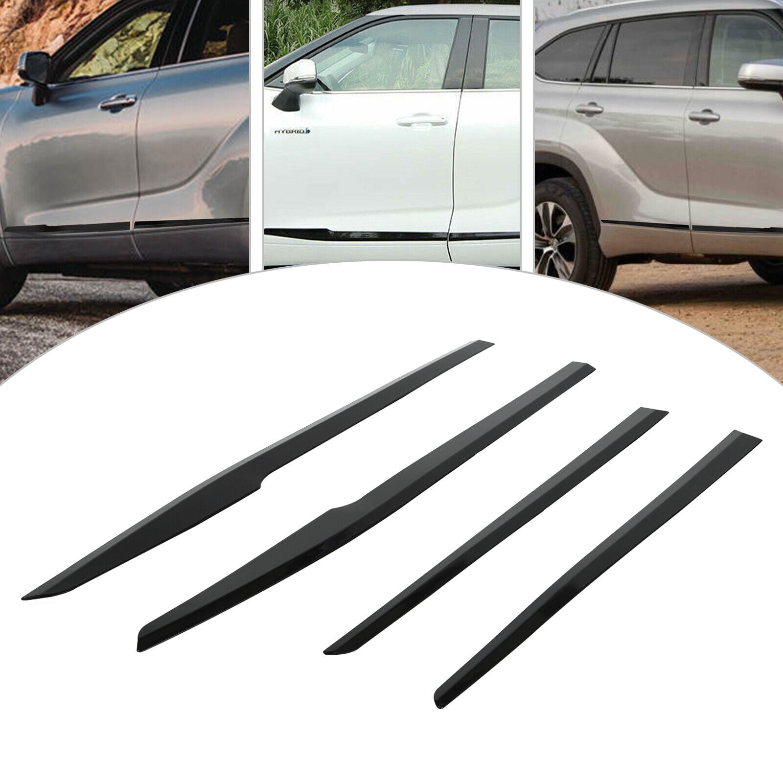 4x Door Molding Cover Trims Left+Right For 2020 2021 2022 2023 Toyota Highlander