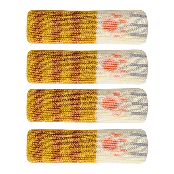 4x Door paw of cat Door Sleeve Collision Washable Deep Yellow