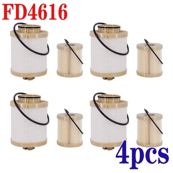 4x FD-4616 For 03-07 Ford Motorcraft 6.0L Powerstroke Diesel Oil Fuel Filter