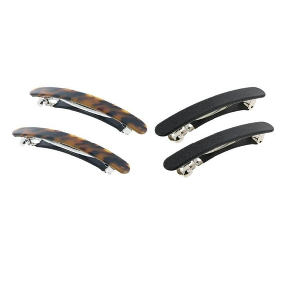 4x Fashionable Women Hair Clips Spring Barrette France Ponytail Holder Decor Black Coffee