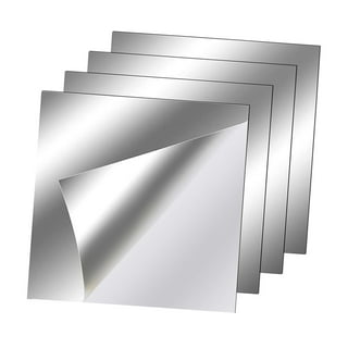 Acrylic Mirror Tiles Sheet Adhesive Wall Mirror Flexible Self Adhesive Non  Glass Mirror,12 by 12 Inch,4 Pieces 