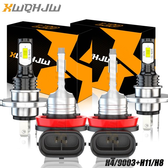 4x For 2015-2020 Nissan Versa 9003/H4 LED Headlight + H11 Fog Light Bulbs