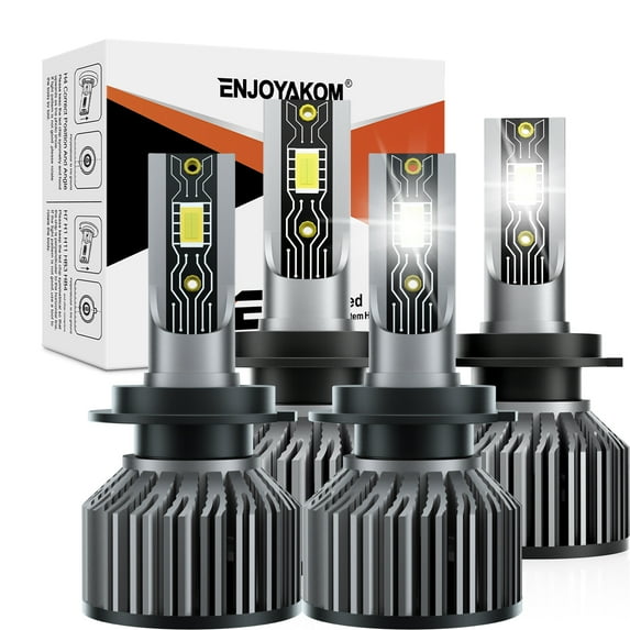 4x For BMW 1 Series 118i 120i 125i 2017-2019 H7 LED Headlight Bulbs, 6000K White 12000LM 600% Brighter H7 LED Bulb Combo High Low Beam Kit