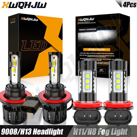 4x For Chevy Spark 2014-2015 LED Headlight Bulbs 9008 High/Low Beam H11 Fog Light 6000k