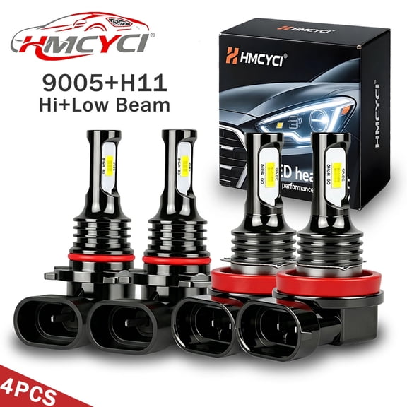 4x For Peterbilt 388 389 6000K White LED Headlight Bulbs Conversion Kit High-Low Beam Super Bright 8000LM