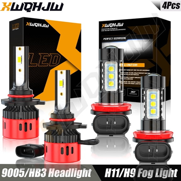 4x For Scion XB 2012-2015 Combo 9005 H11/H8/H9 LED Headlight Bulbs High Low Beam 6000K