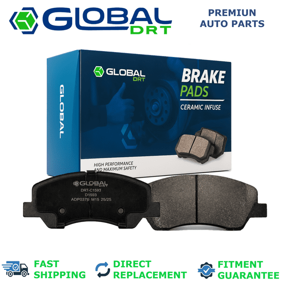 4x Front Brake Pads 1593 Fit KIA RIO 2012-2017 1.6L L4 All Models / HYUNDAI ACCENT 2012-2017 1.6L L4 All Models