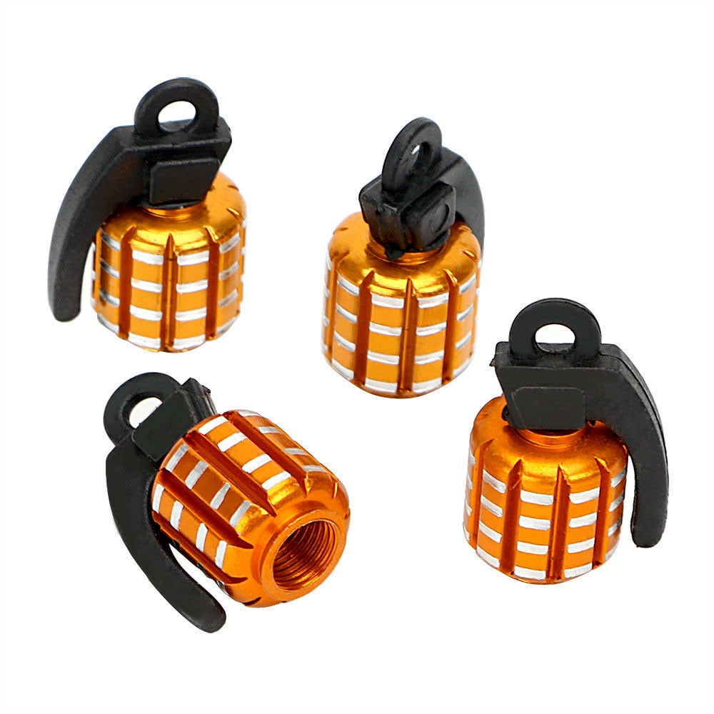 4pcs Grenade Alloy Tire Valve Caps - Add Style To Your Car, Truck