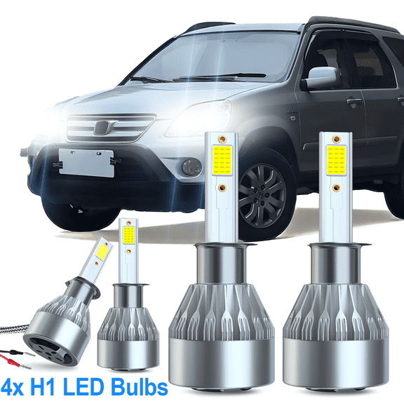 4x H1+H1 6500K LED Headlight Bulbs Kit Hi/Low Beam Fit Honda CR-V 2005 2006 CRV