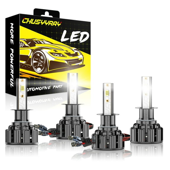 4x H1 LED Headlight H1 High Beam & H1 Low Beam 12V LED Car Bulbs Conversion Kit White