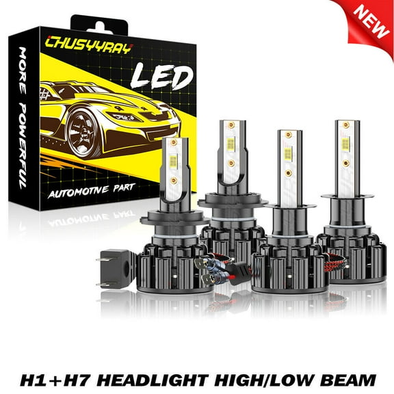 4x H7 & H1 LED Headlight High+Low Beam 6000K White Bulbs For Chevrolet Optra 2004-2007