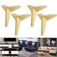 thumbnail image 1 of 4x Heavy Duty Iron Triangle Furniture Sofa Legs Cabinet Legs Replacement Legs For Cupboard, Cabinet, Dresser, Armchair Recliner, Ottoman, Gold 15cm, 1 of 10