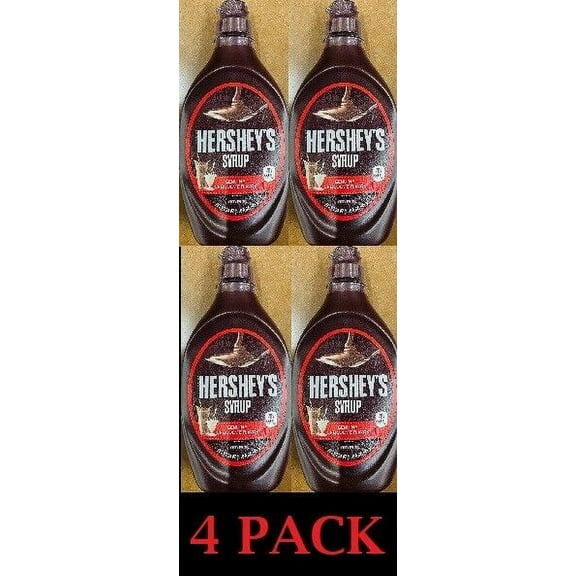 4x Hershey's Genuine Chocolate Syrup 24 Oz Bottle - FATE FREE 96 Oz - 4 PACK