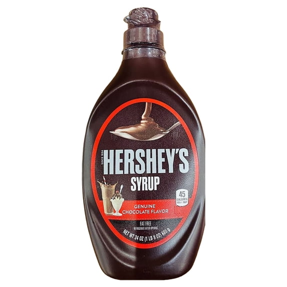 4x Hershey's Genuine Chocolate Syrup 24 Oz Bottle - FATE FREE 96 Oz - 4 PACK